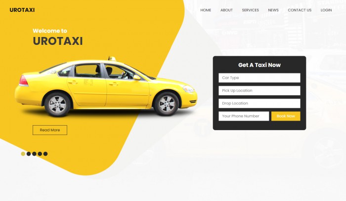的士,出租车,TAXI,黄色,黄色的士TAXI在线服务响应式网页模板,网站模板免费下载,