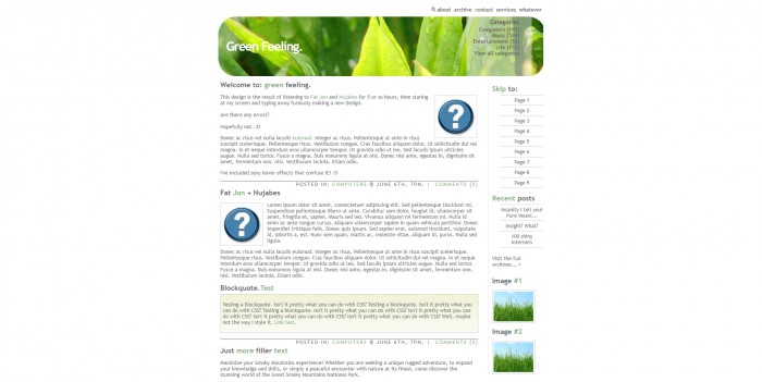 绿色,感觉,BLOG,绿色感觉BLOG网页模板,网站模板免费下载,